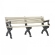 Cambridge 6 foot backed bench with arms - Sand & Black