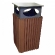 40 Gallon Trash Receptacle with Rain Cap - Brown