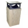 40 Gallon Trash Receptacle with Rain Cap - Sand