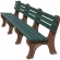 Econo-Mizer 8 foot backed bench - Green & Brown