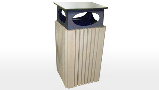 40 Gallon Trash Receptacle with Rain Cap